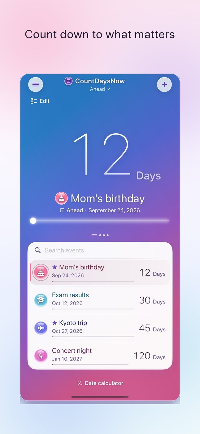 CountDaysNow: Event Counter