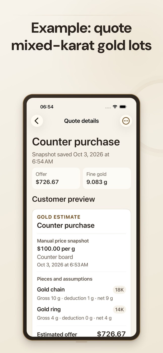 Gold Calculator: Buyer Desk